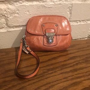 Coach coral wristlet
